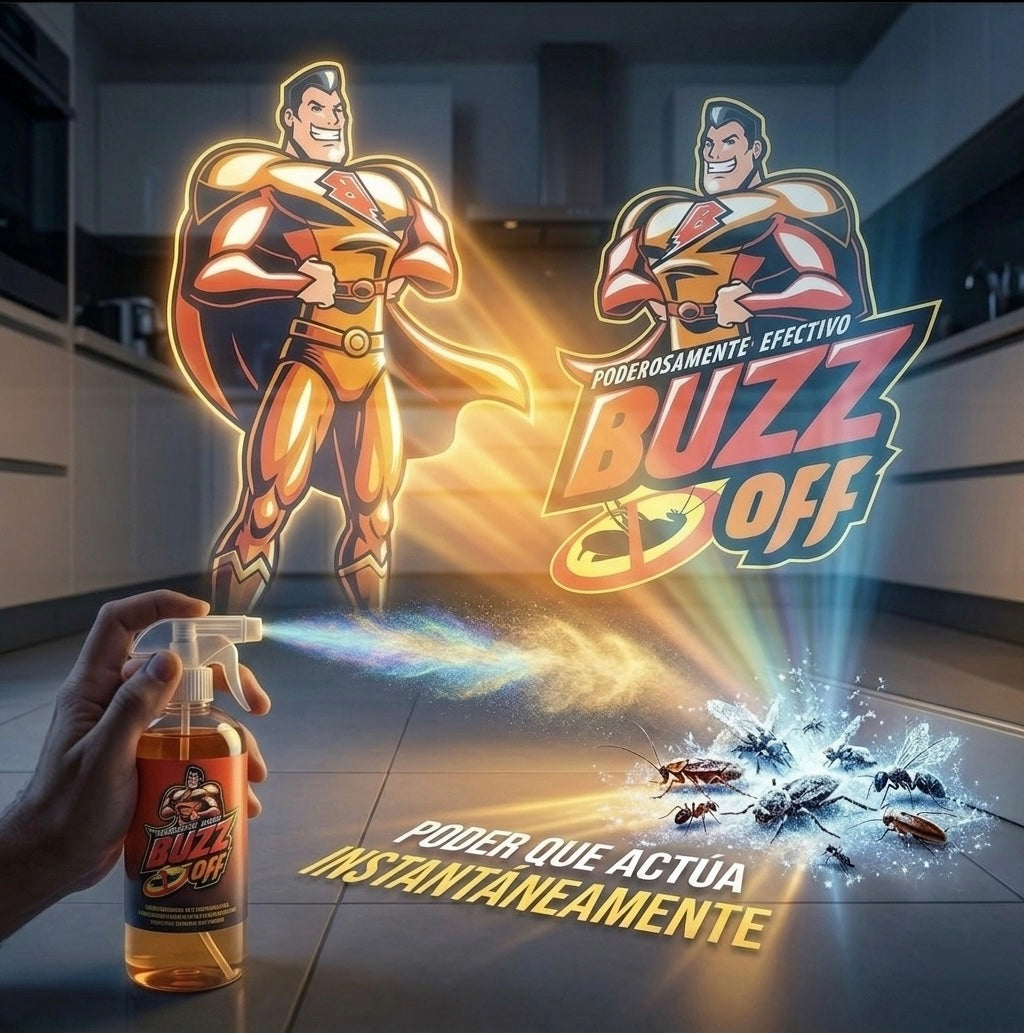Buzz Off Líquido - Eliminador de Plagas de Alta Eficiencia (1 Litro)