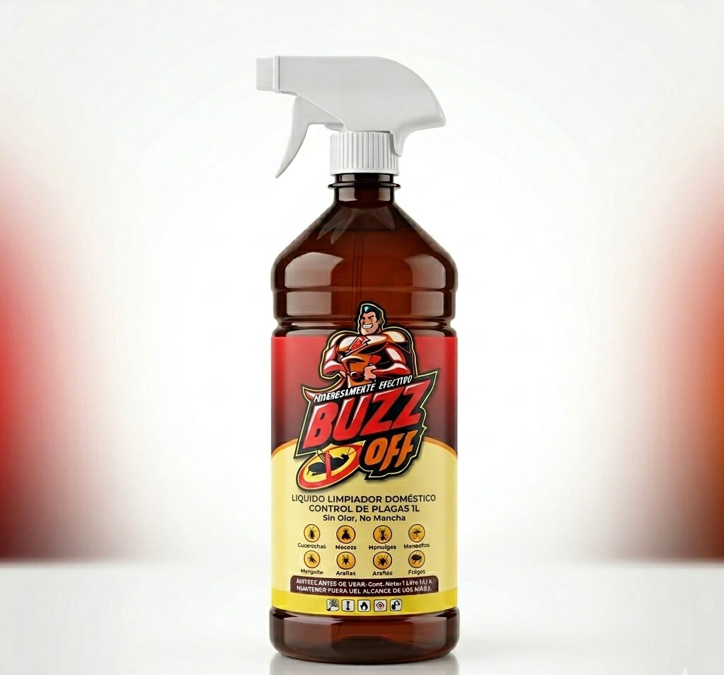 Buzz Off Líquido - Eliminador de Plagas de Alta Eficiencia (1 Litro)