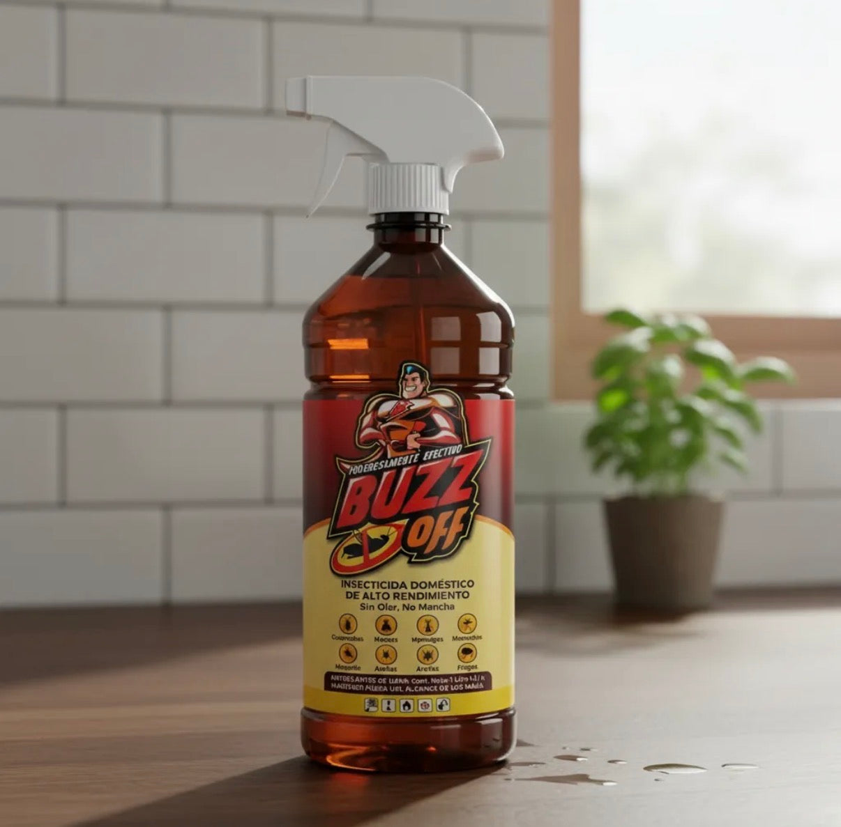 Buzz Off Líquido - Eliminador de Plagas de Alta Eficiencia (1 Litro)