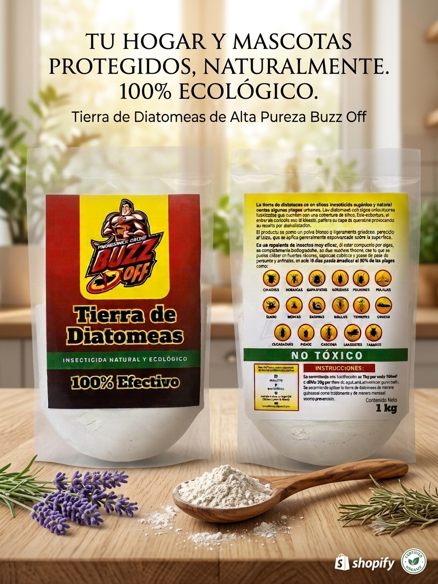 Tierra de Diatomeas Orgánica - Protector e Insecticida Mineral Premium (1 kg)