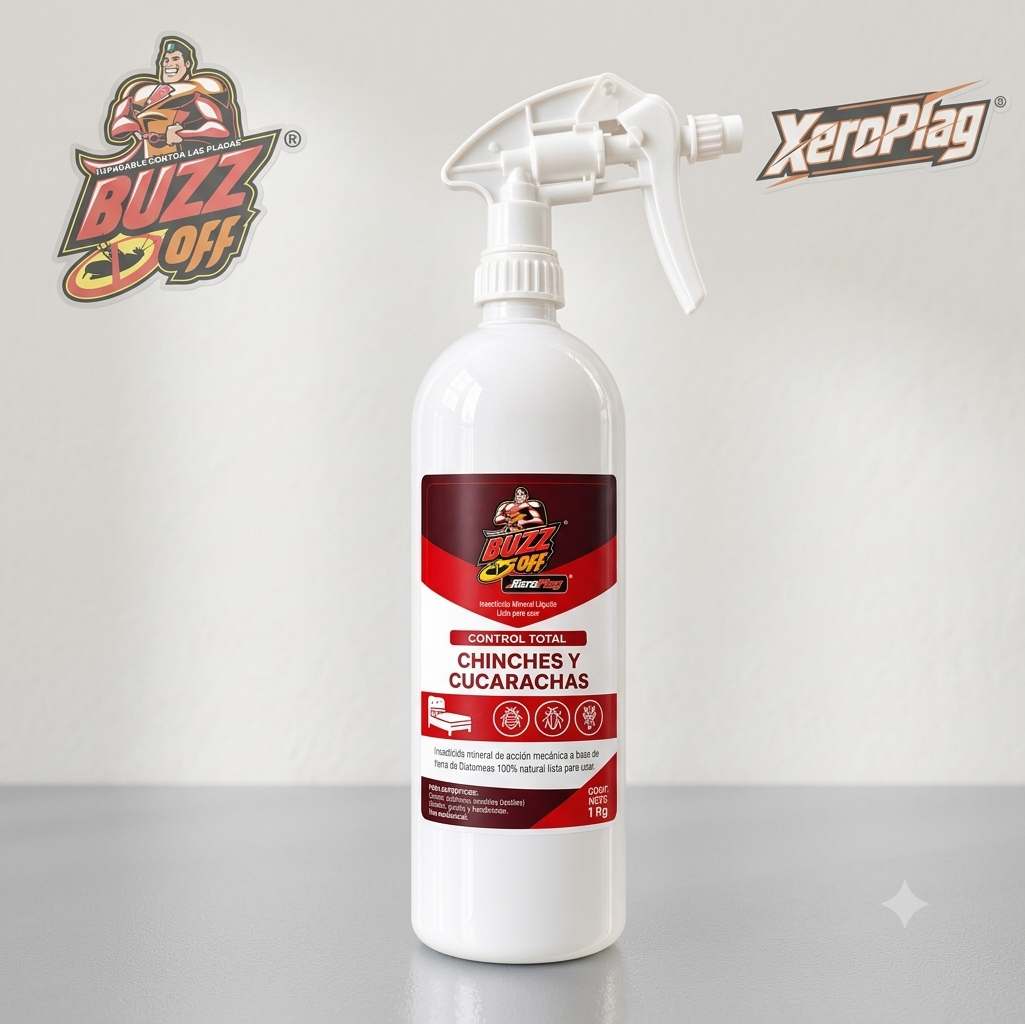 XeroPlag® Control Total Chinches y Cucarachas | Insecticida Mineral 1 Kg RTU — Sin Tóxicos