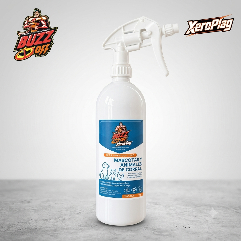 XeroPlag® Mascotas y Animales de Corral | Protector Ecológico contra Ectoparásitos 1 Kg RTU — Sin Tóxicos