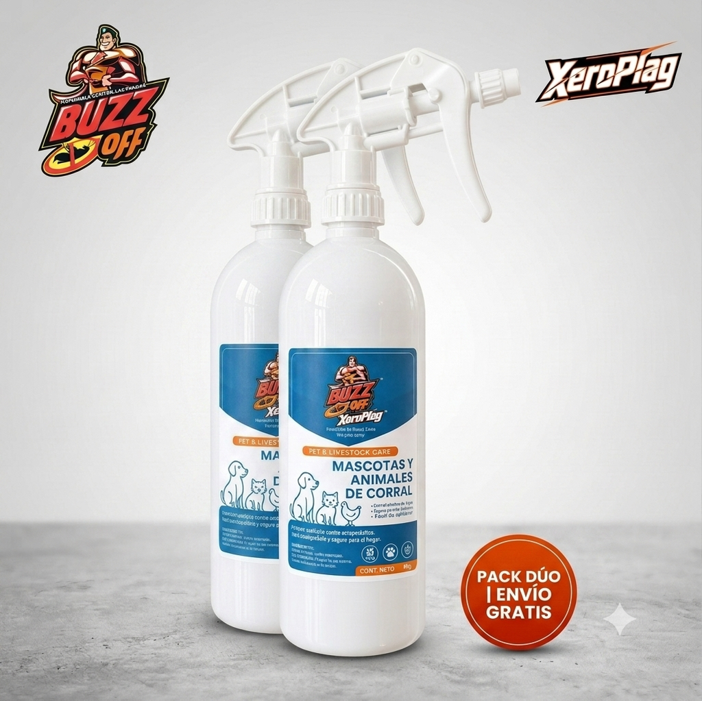 XeroPlag® Mascotas y Animales de Corral | Protector Ecológico contra Ectoparásitos 1 Kg RTU — Sin Tóxicos