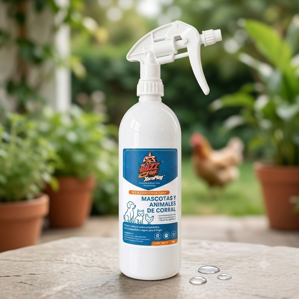 XeroPlag® Mascotas y Animales de Corral | Protector Ecológico contra Ectoparásitos 1 Kg RTU — Sin Tóxicos
