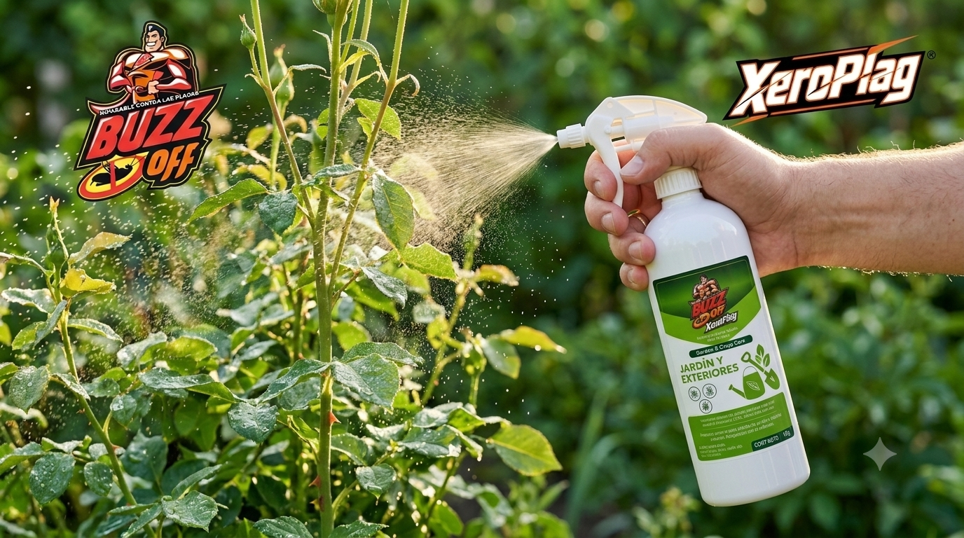 XeroPlag® Jardín y Exteriores | Insecticida Mineral para Plantas y Huertos 1 Kg RTU — Sin Tóxicos