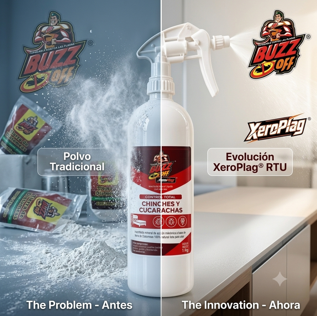 XeroPlag® Control Total Chinches y Cucarachas | Insecticida Mineral 1 Kg RTU — Sin Tóxicos