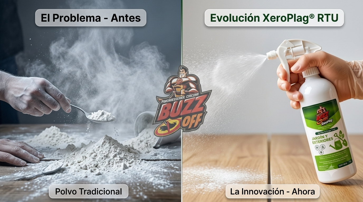 XeroPlag® Jardín y Exteriores | Insecticida Mineral para Plantas y Huertos 1 Kg RTU — Sin Tóxicos