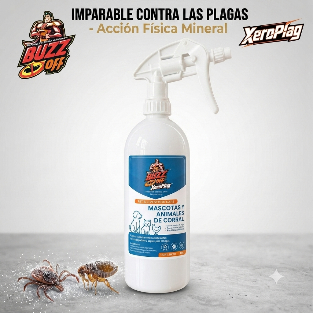 XeroPlag® Mascotas y Animales de Corral | Protector Ecológico contra Ectoparásitos 1 Kg RTU — Sin Tóxicos