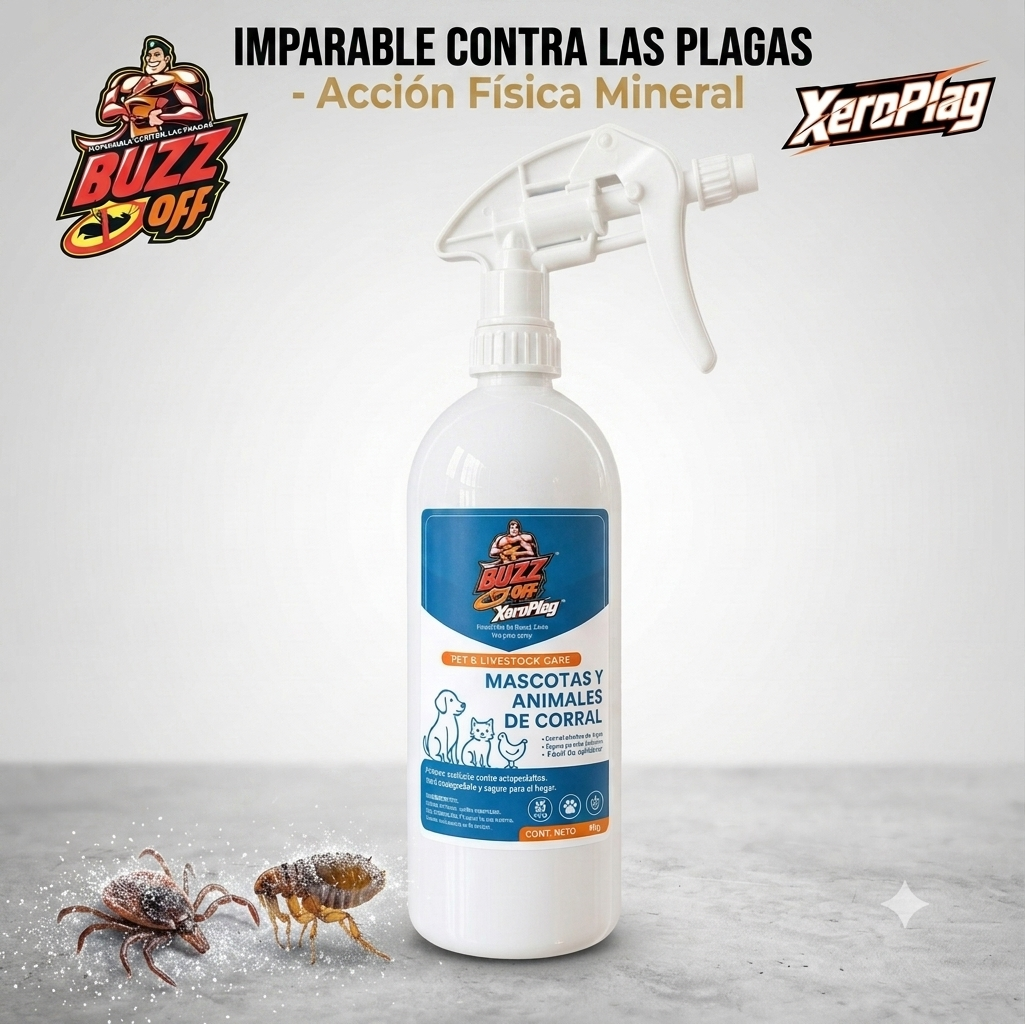 XeroPlag® Mascotas y Animales de Corral | Protector Ecológico contra Ectoparásitos 1 Kg RTU — Sin Tóxicos