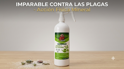 XeroPlag® Jardín y Exteriores | Insecticida Mineral para Plantas y Huertos 1 Kg RTU — Sin Tóxicos