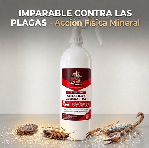 XeroPlag® Control Total Chinches y Cucarachas | Insecticida Mineral 1 Kg RTU — Sin Tóxicos